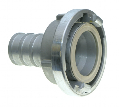 Click to enlarge - Stortz couplings are designed to be easy to use, efficient and adaptable. They work on the principle of an hermaphrodite connection, that is, both parts are the same and lock together by a twist action. 

Stortz couplings are available in aluminium, brass, stainless steel and gunmetal. Seals are nitrile rubber as standard, Viton on request. Stortz couplings are designed for 16 bar working pressure.

Stortz couplings are available with smooth tails for use with RS type clamps and all couplings can be supplied with safety latches.